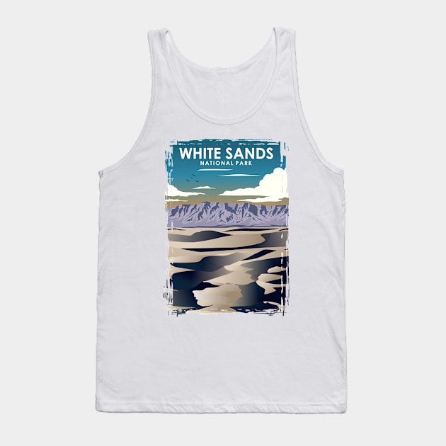 White Sand National Park vintage travel poster Tank Top by jornvanhezik